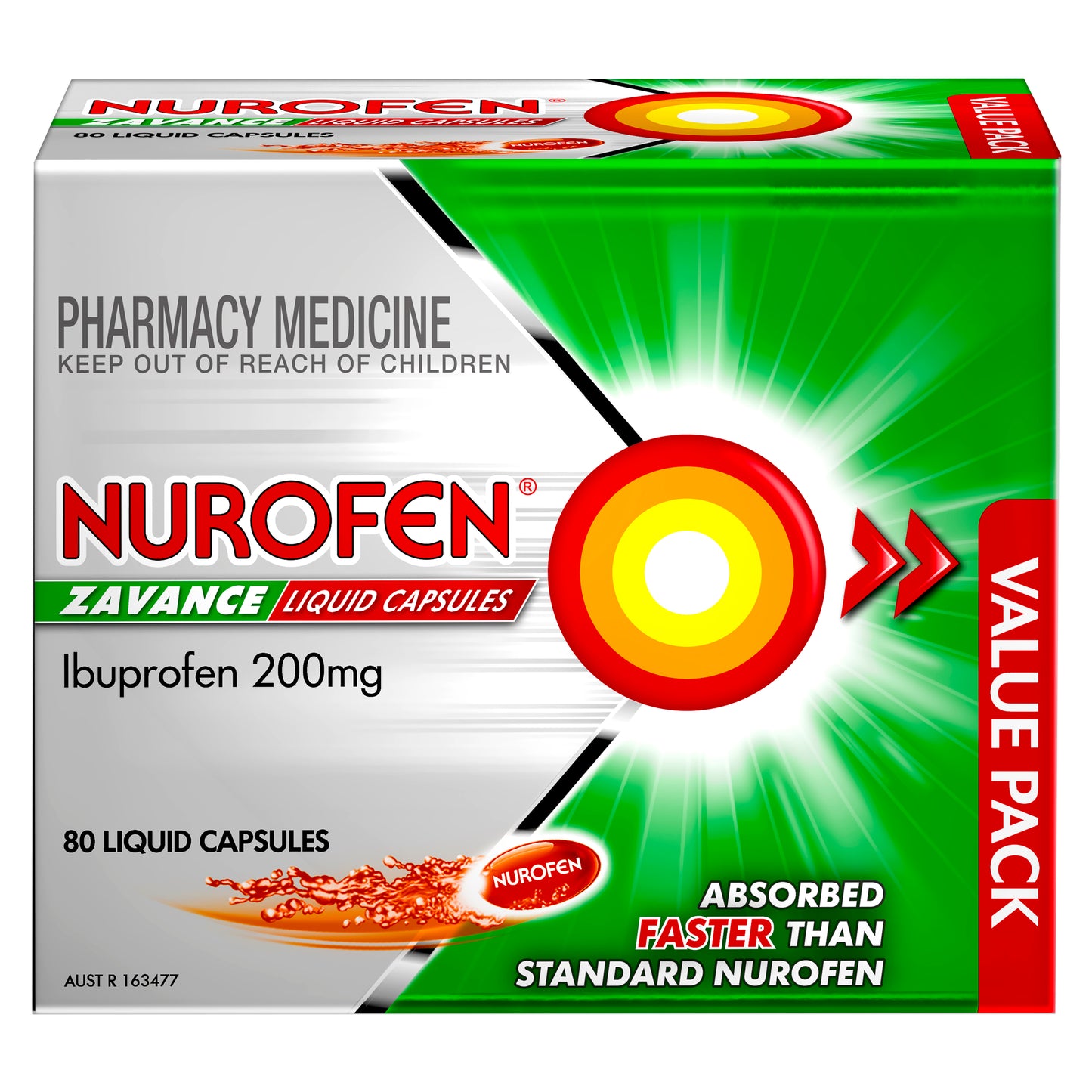 Nurofen Zavance Ibuprofen 200mg Liquid Capsules 80
