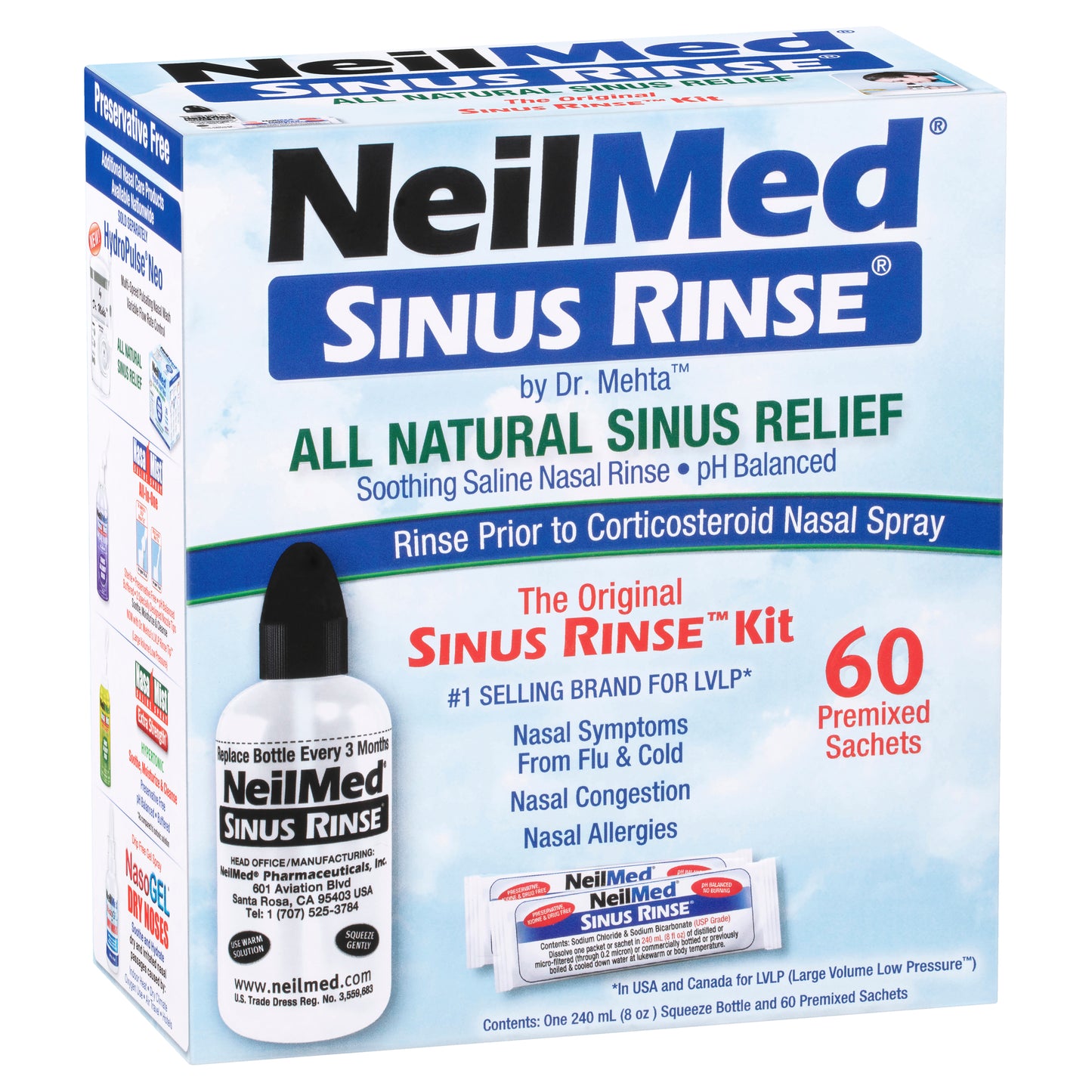 NeilMed Sinus Rinse Adult Kit 60 Sachets