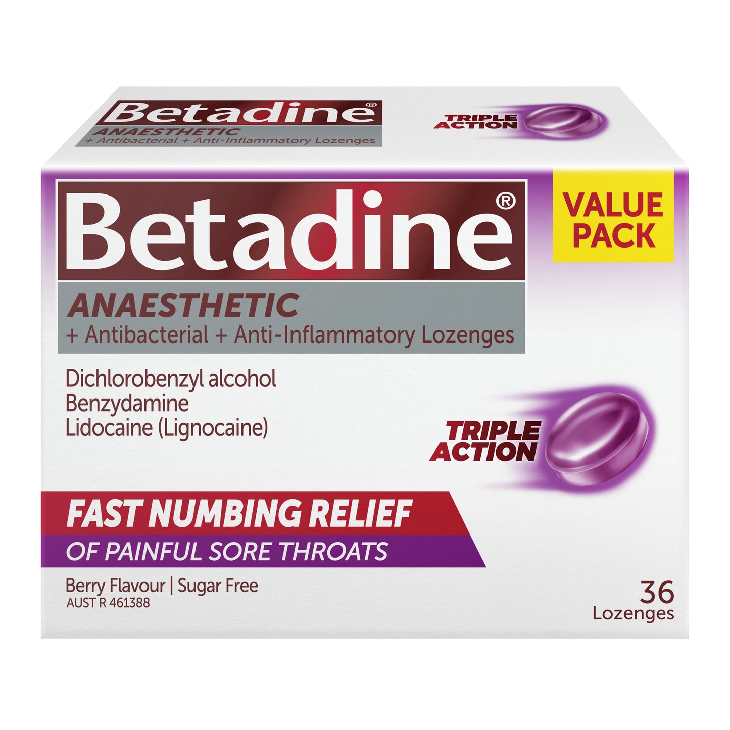 Betadine Anaesthetic Berry Lozenges 36
