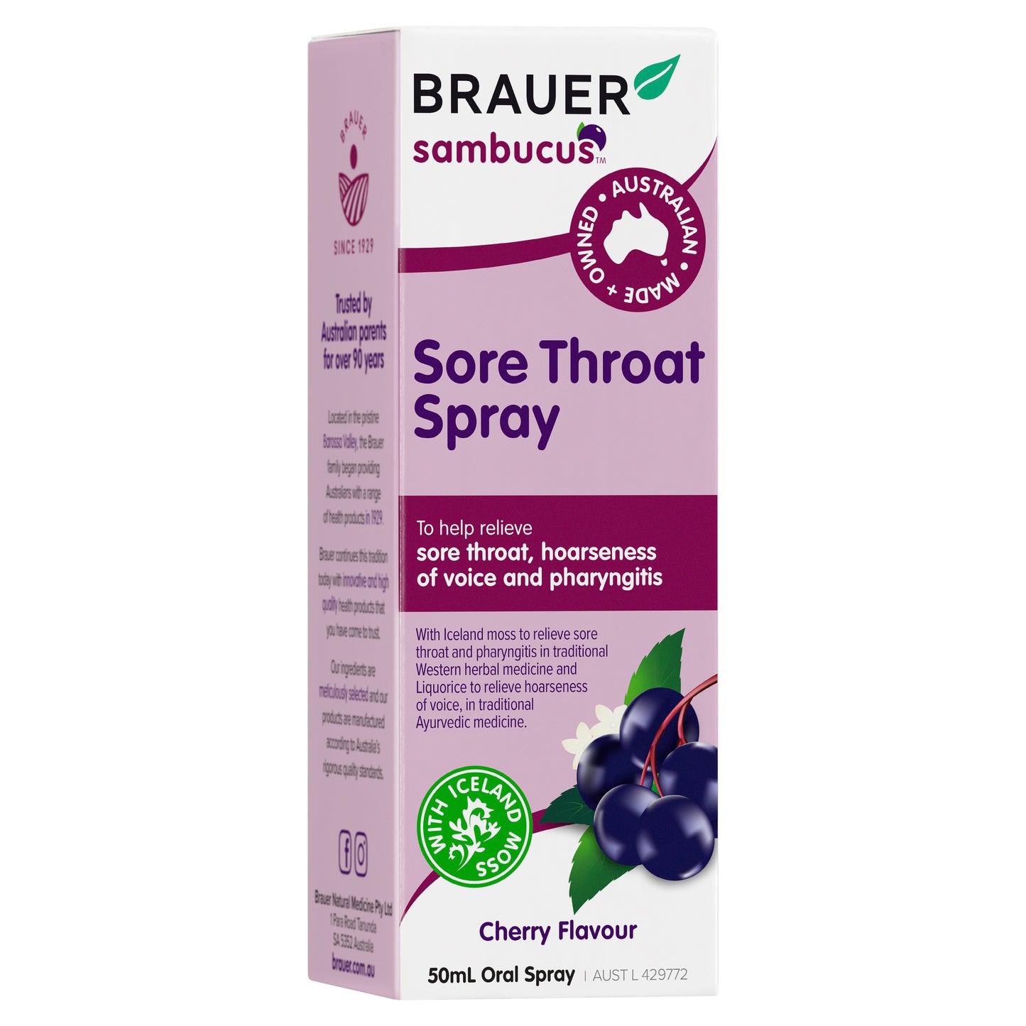 Brauer Sore Throat Spray Adult 50mL