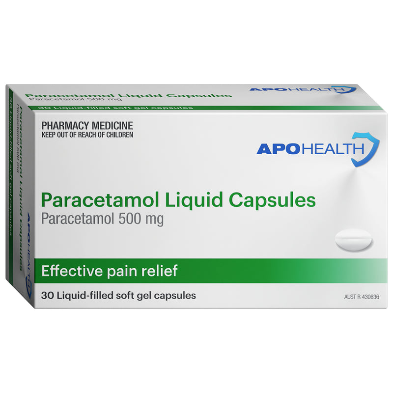 APOHEALTH Paracetamol 500mg Soft Gel Capsules 30
