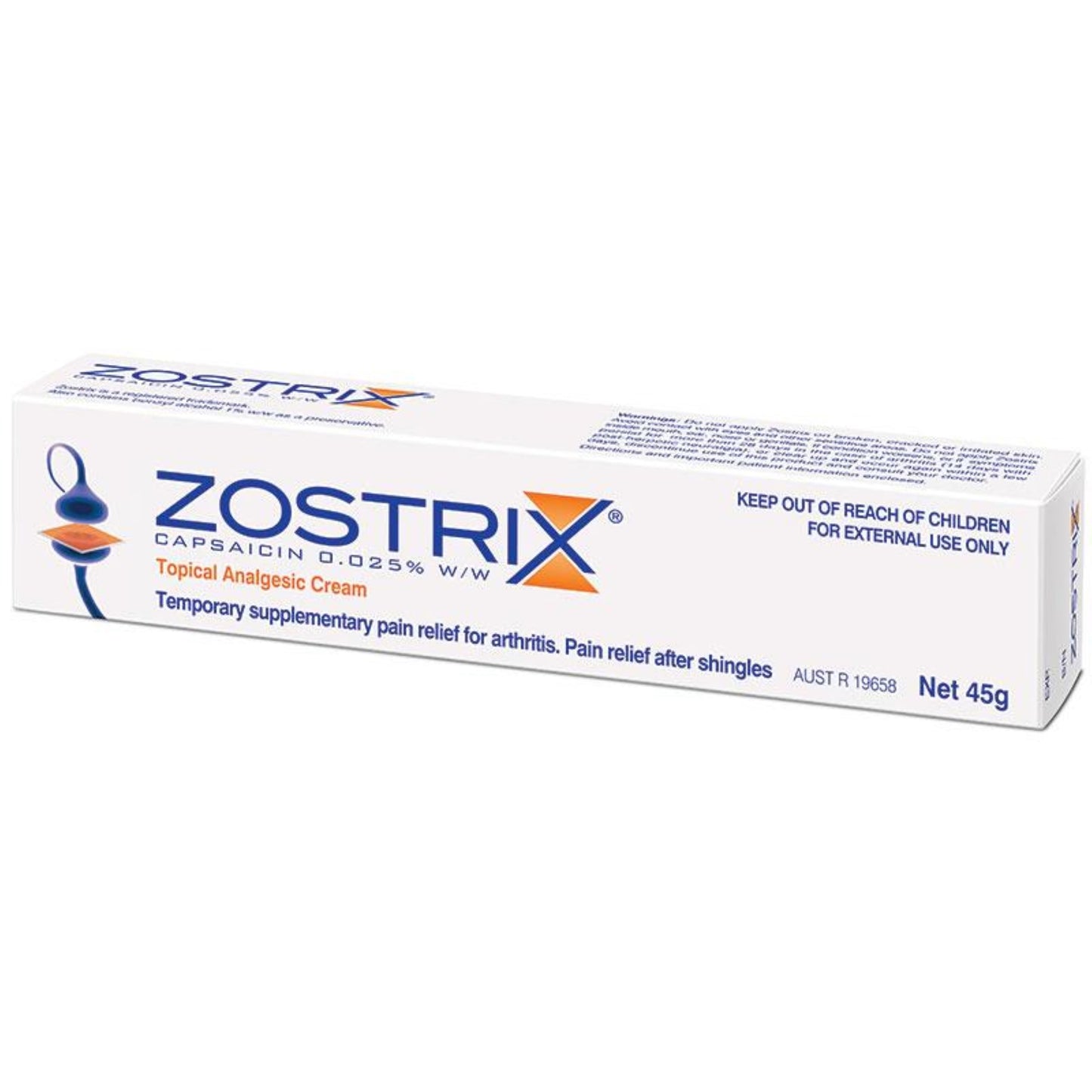 Zostrix Topical Analgesic Cream 0.025% 45g
