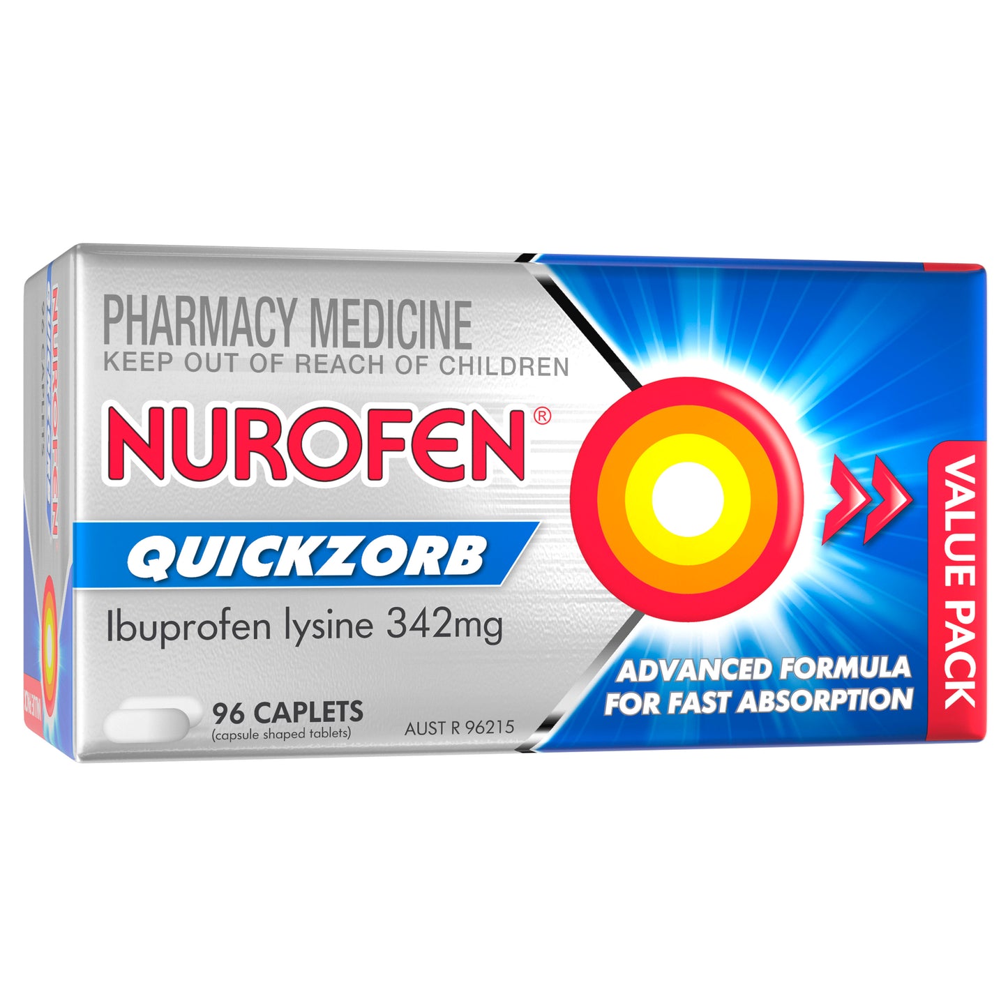 Nurofen QuickZorb Ibuprofen 200mg Caplets 96