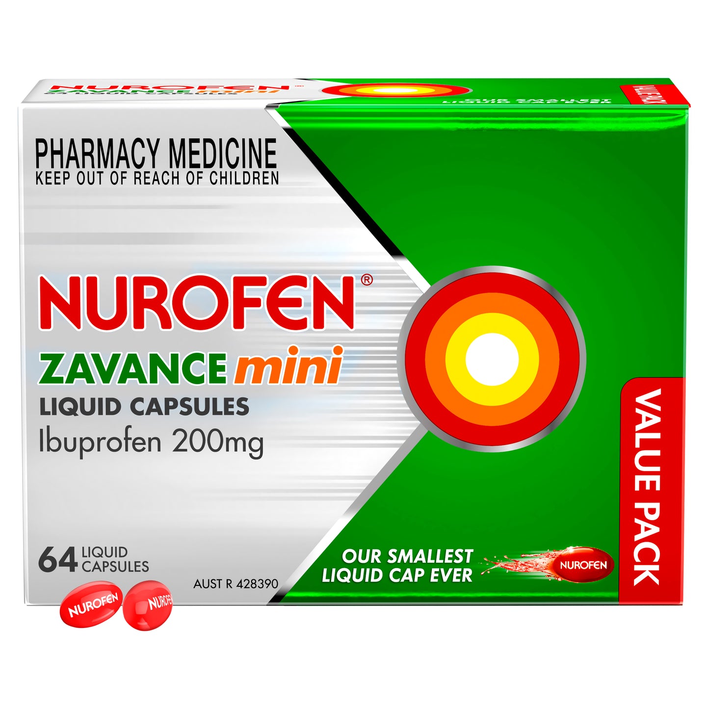 Nurofen Zavance Mini Liquid Capsules 64