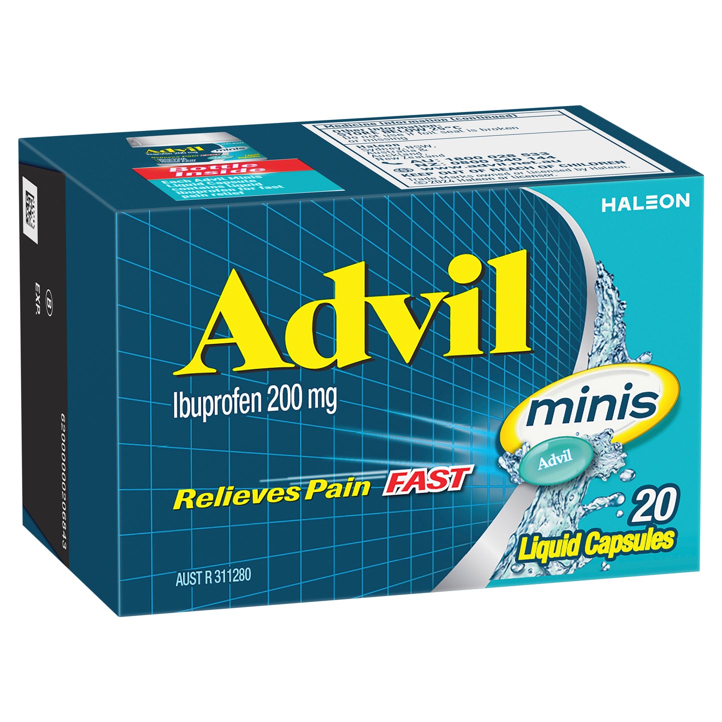 Advil Minis Ibuprofen 200mg Liquid Capsules 20