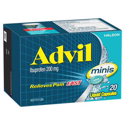 Advil Minis Ibuprofen 200mg Liquid Capsules 20