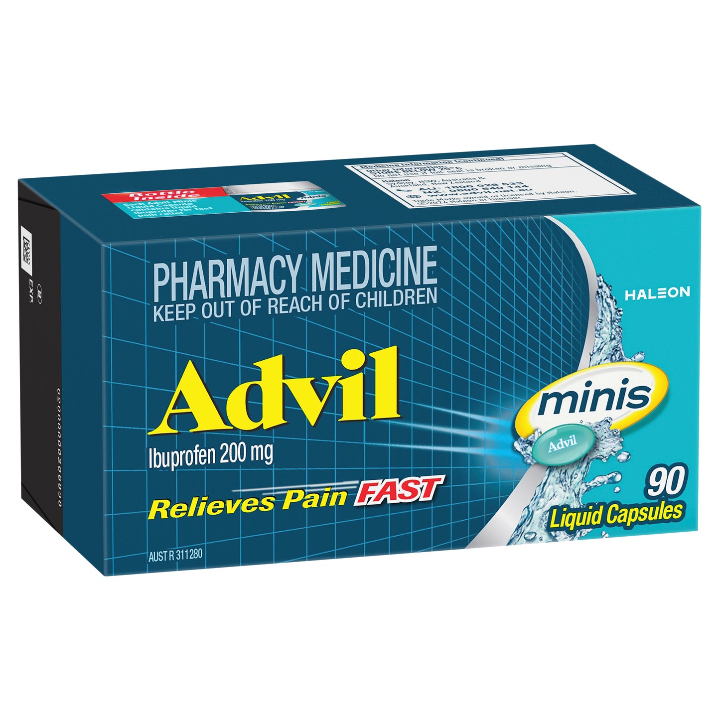 Advil Minis Ibuprofen 200mg Liquid Capsules 90