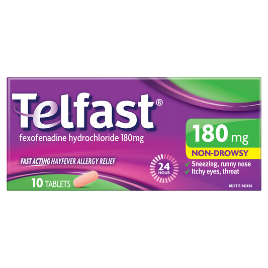Telfast Fexofenadine 180mg Tablets 10