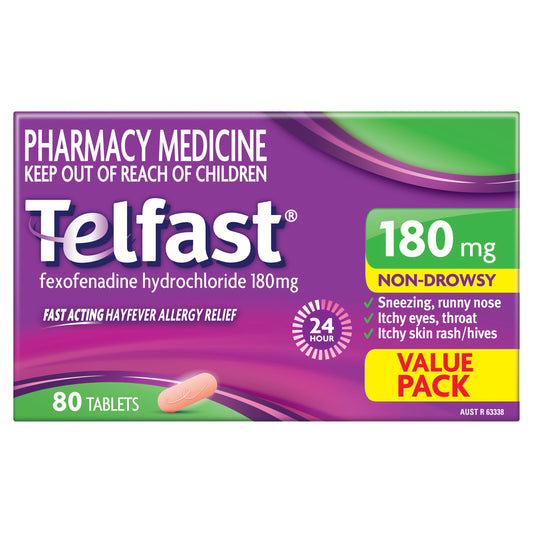 Telfast Fexofenadine 180mg Tablets 80