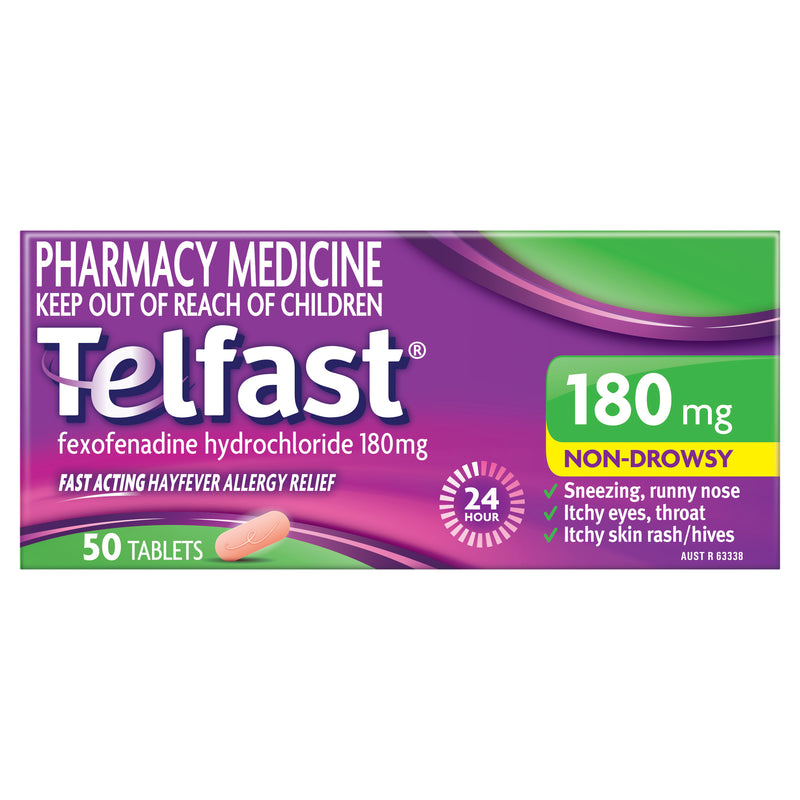 Telfast Fexofenadine 180mg Tablets 50