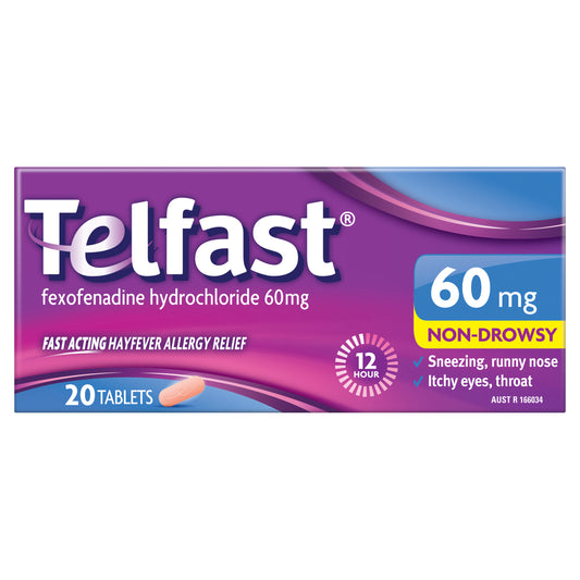Telfast Hayfever Relief 60mg Tablets 20