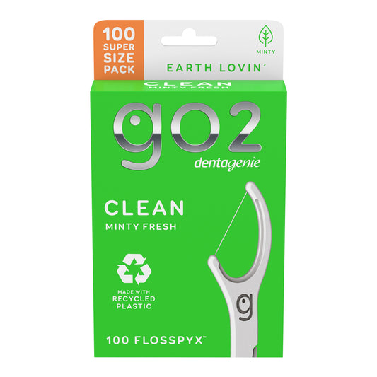 GO2 Dentagenie Floss Picks Mint 100pk x6