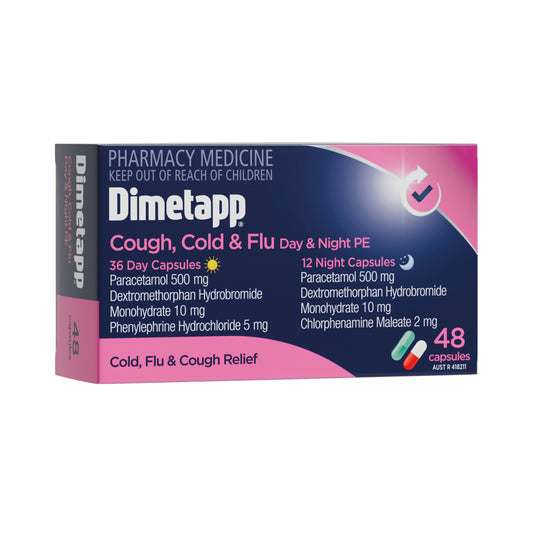 Dimetapp PE Cough Cold & Flu Day & Night Capsules 48