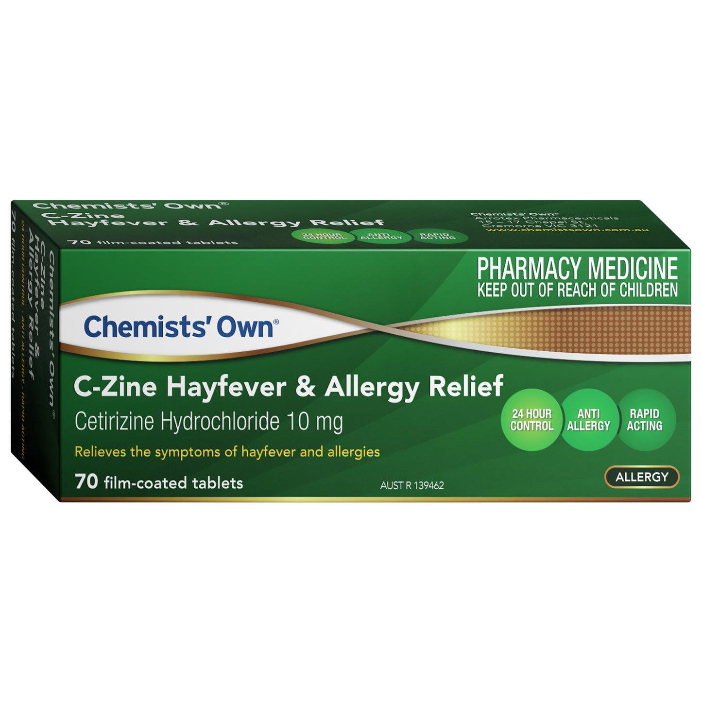 Chemist Own Cetirizine Hayfever & Allergy 10mg Tablets 70