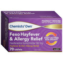 Chemists' Own Fexofenadine Hayfever & Allergy 180mg Tablets 70