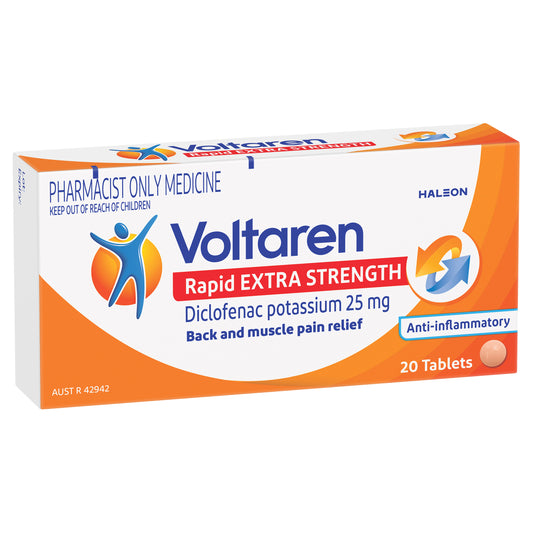 Voltaren Rapid Diclofenac Potassium 25mg 20 Tablets