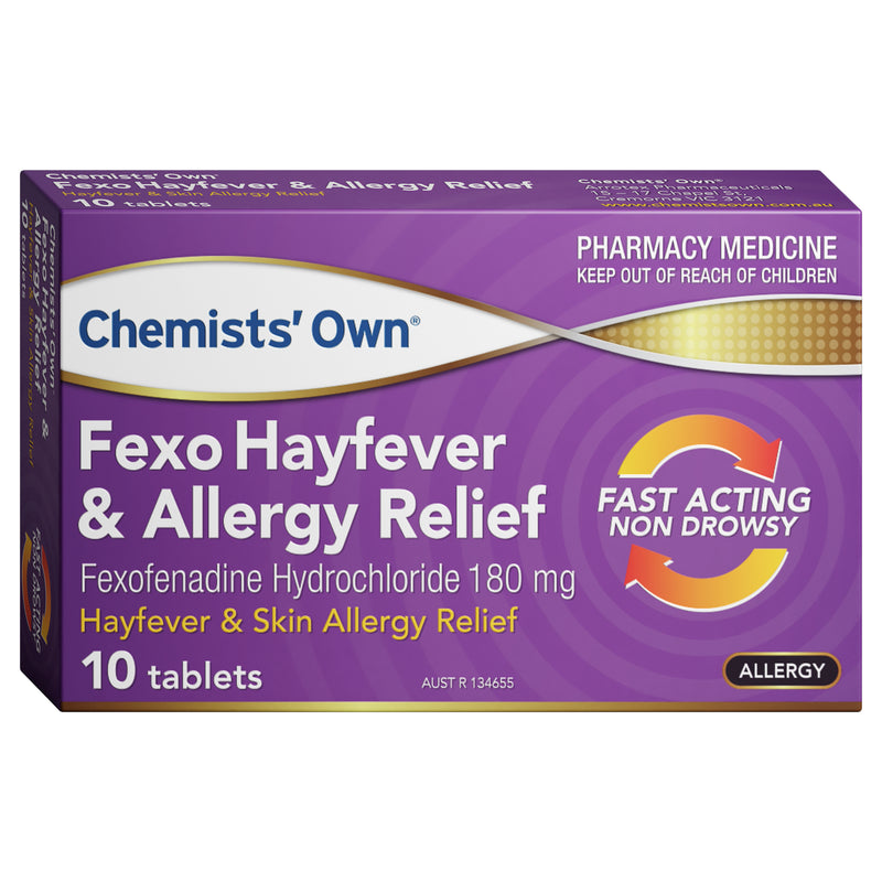 Chemists' Own Fexofenadine Hayfever & Allergy 180mg Tablets 10