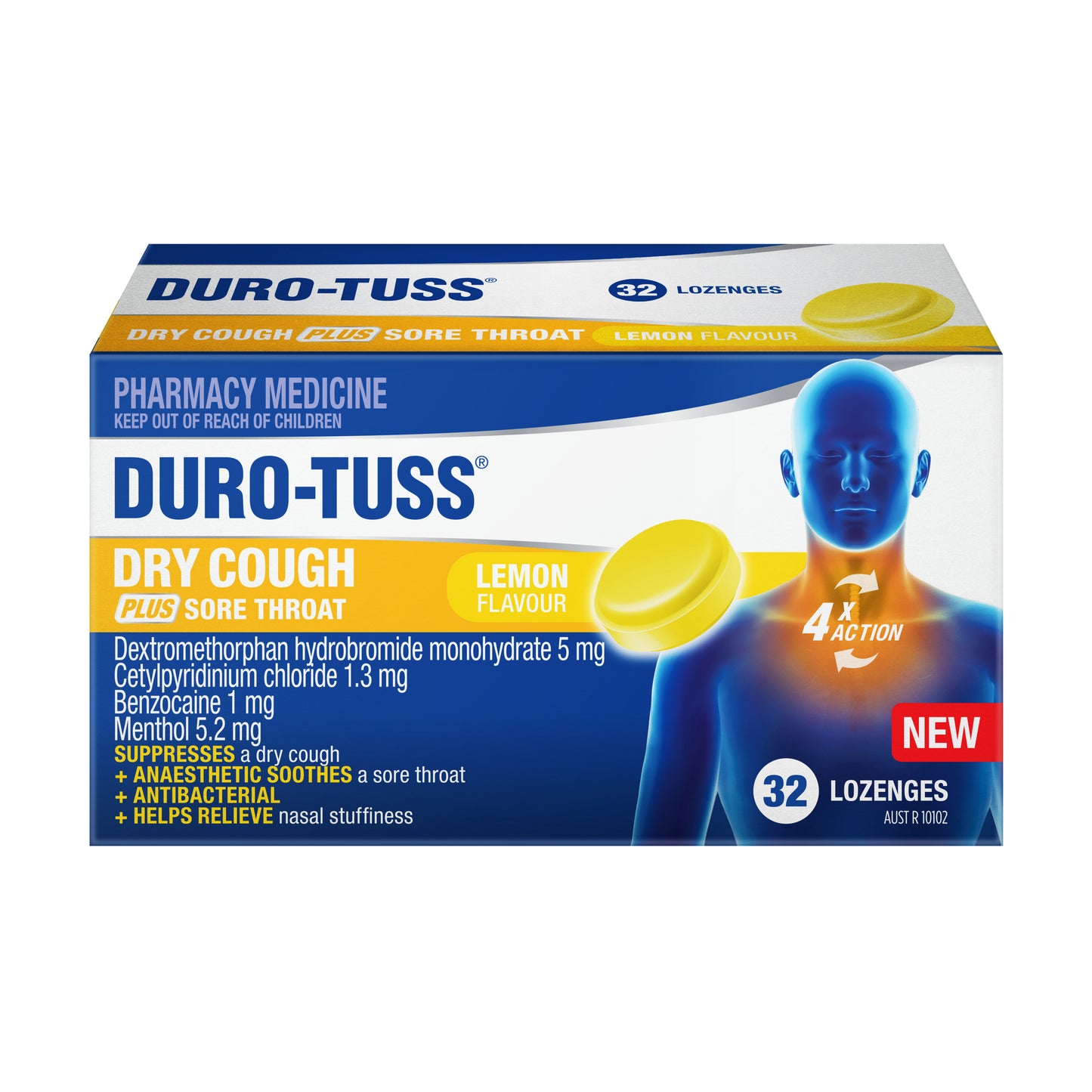 Duro-Tuss Dry Cough & Sore Throat Lemon Lozenges 32