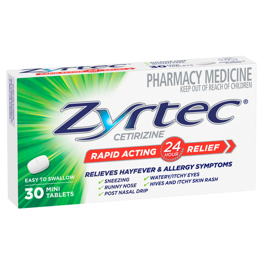 Zyrtec Cetirizine 10mg Tablets 30
