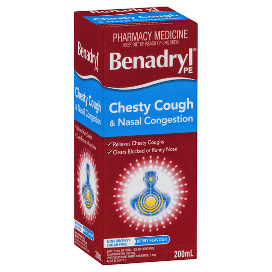 Benadryl PE Chest Cough + Nasal Decongestant 200mL