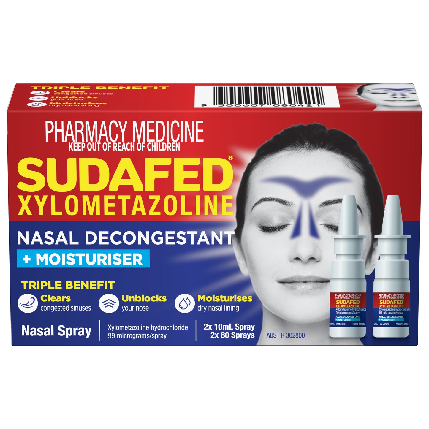Sudafed Xylometazoline Nasal Spray Pump 10mL Twin Pack