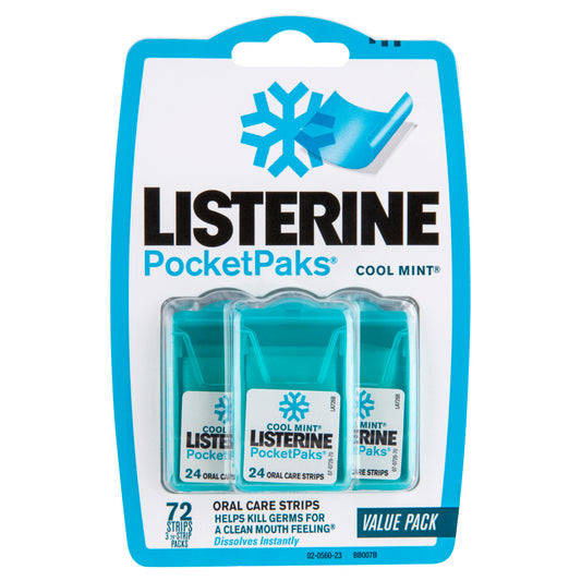 Listerine PocketPak Breath Strips Cool Mint 72 Pack