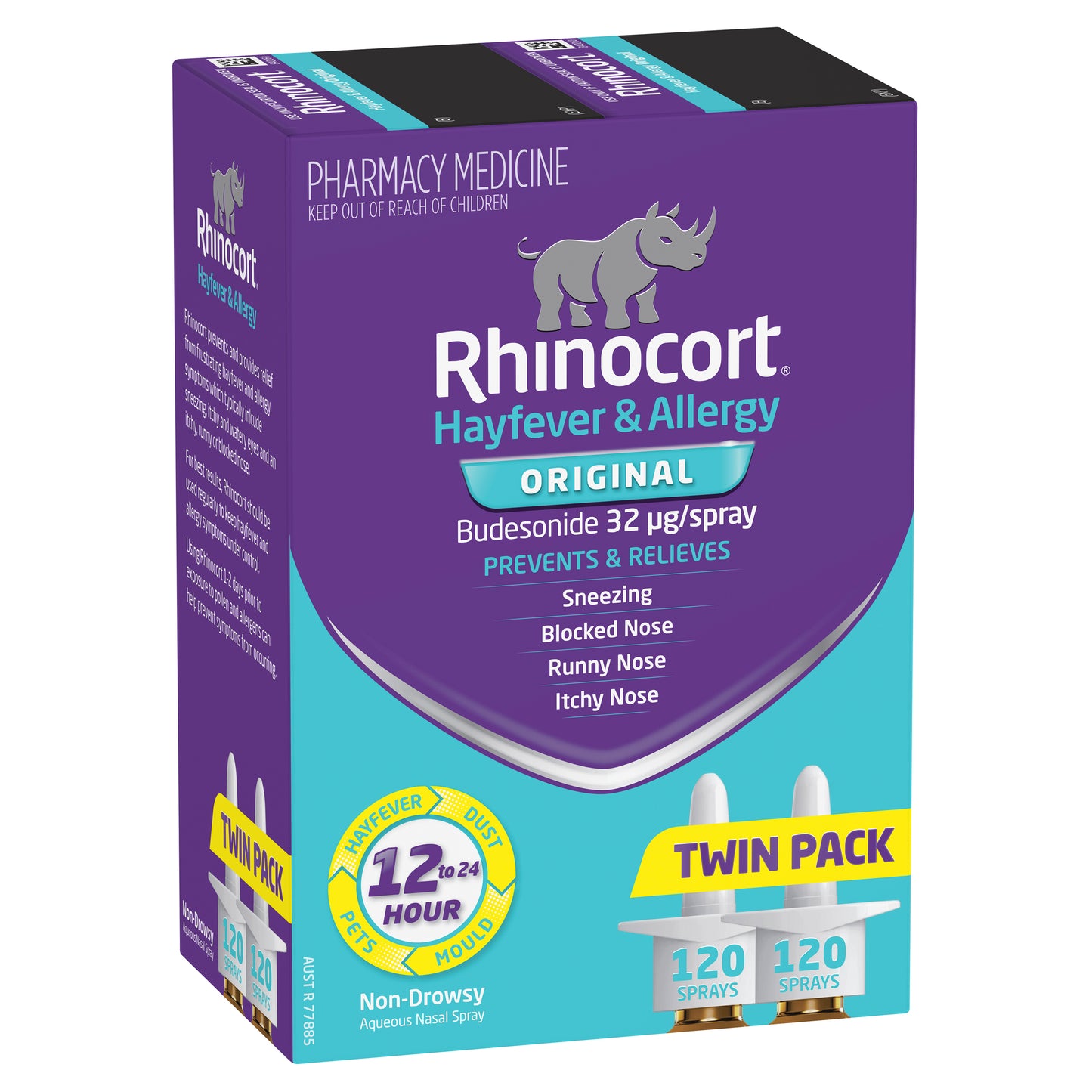 Rhinocort Hayfever Nasal Spray 32mcg 120 Doses Twin Pack
