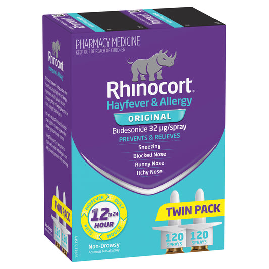 Rhinocort Hayfever Nasal Spray 32mcg 120 Doses Twin Pack
