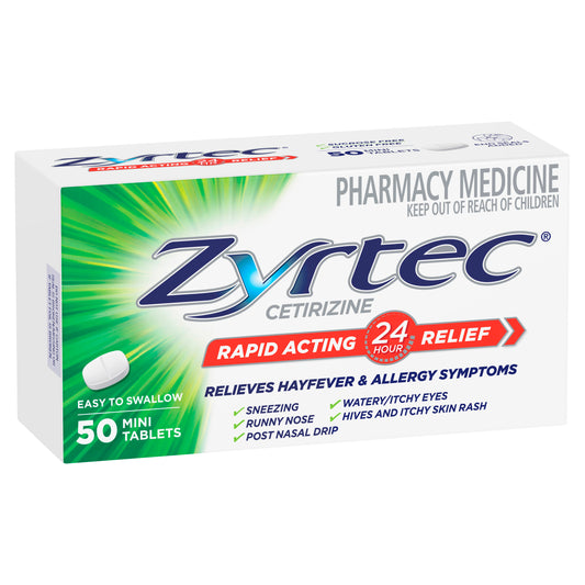 Zyrtec Cetirizine 10mg Tablets 50