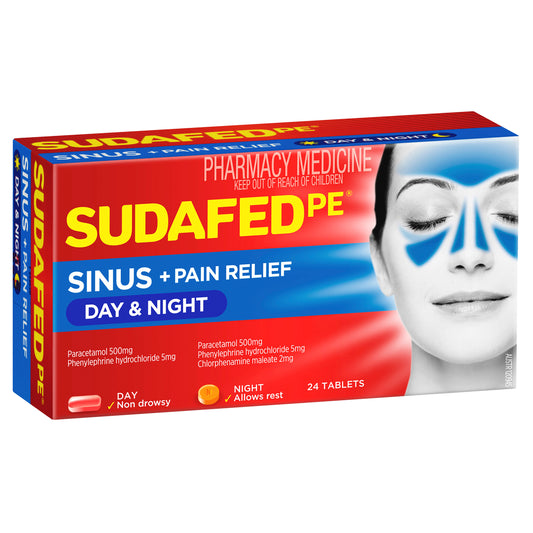 Sudafed PE Sinus Day & Night Tablets 24