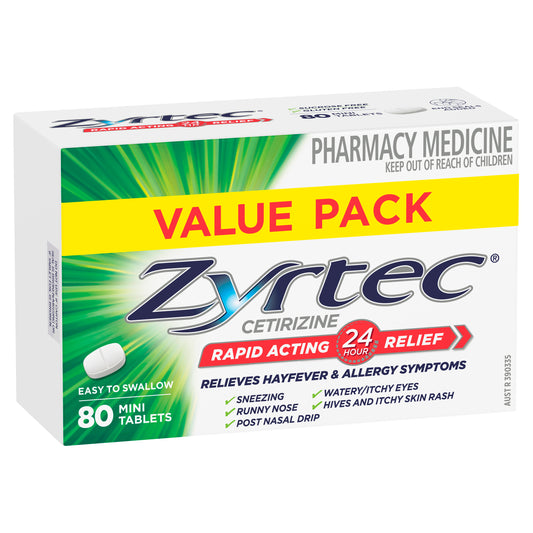 Zyrtec Cetirizine 10mg Tablets 80