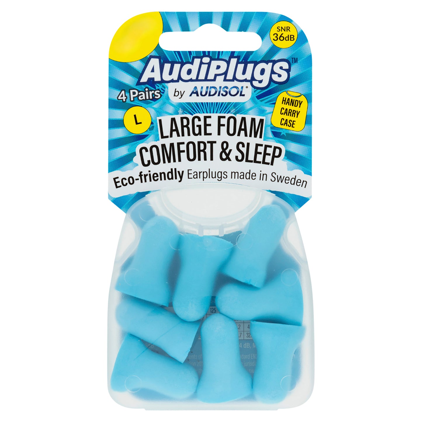 Audiplugs Large Foam Comfort & Sleep 4 Pair Single