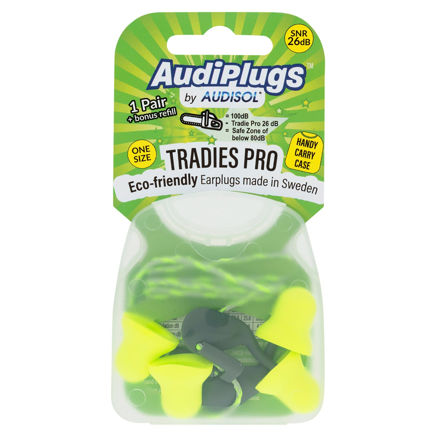 Audiplugs Tradies Pro 1 Pair Single