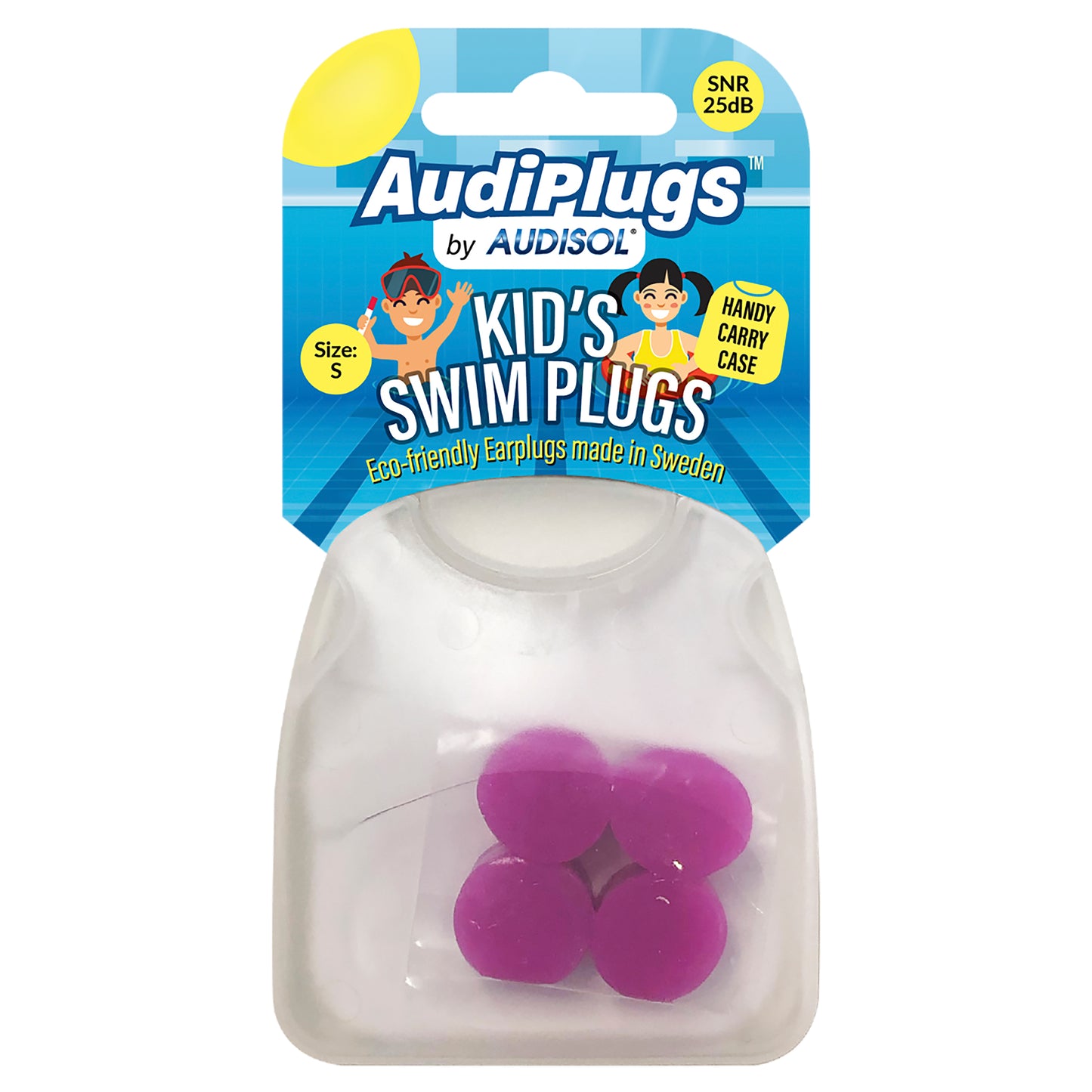 Audiplugs Kids Swim Plugs 2 Pair Single