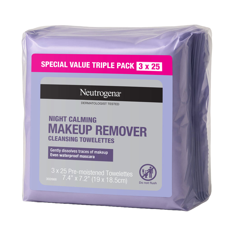 Neutrogena Night Calming Makeup Remover Wipes Triple Pack