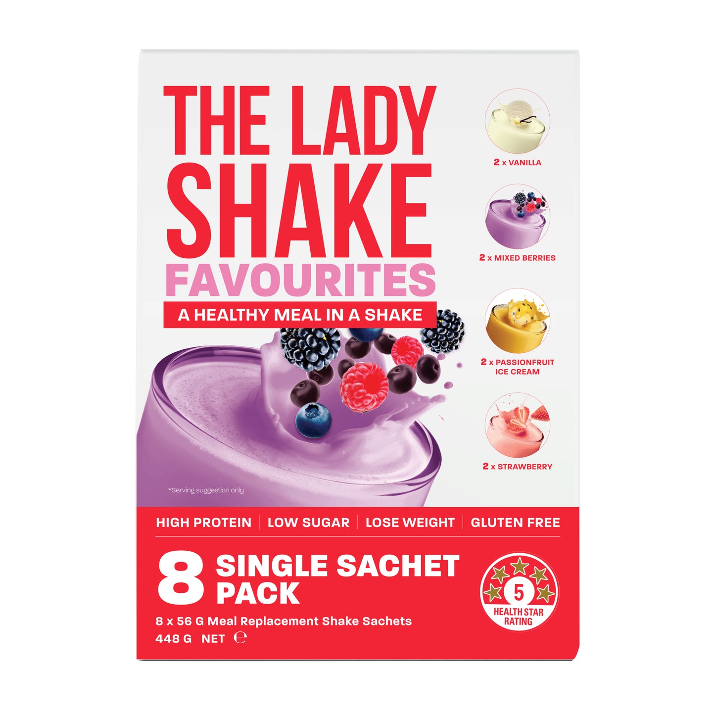 The Lady Shake Favourite Variety Pack 8 Sachets