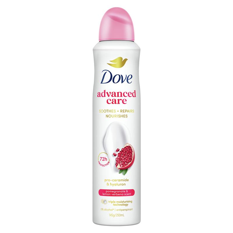 Dove Advanced Care Antiperspirant Aerosol Deodorant Pomegranate & Lemon Verbena 250ml