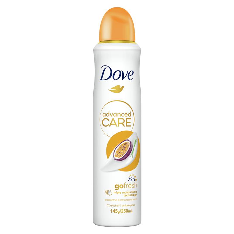 Dove Advanced Antiperspirant Aerosol Passion Fruit and Lemongrass 250ml