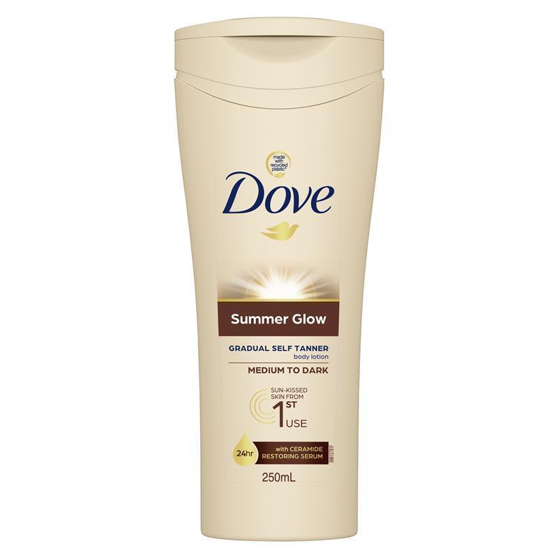 Dove Summer Glow Gradual Self-Tan Body Lotion Medium to Dark 250ml