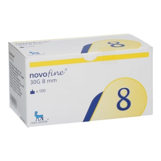 NovoFine Insulin Pen Needles 30 Gauge 8 mm Box of 100