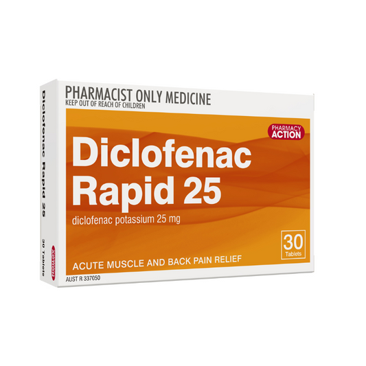 Pharmacy Action Diclofenac Rapid 25mg 30