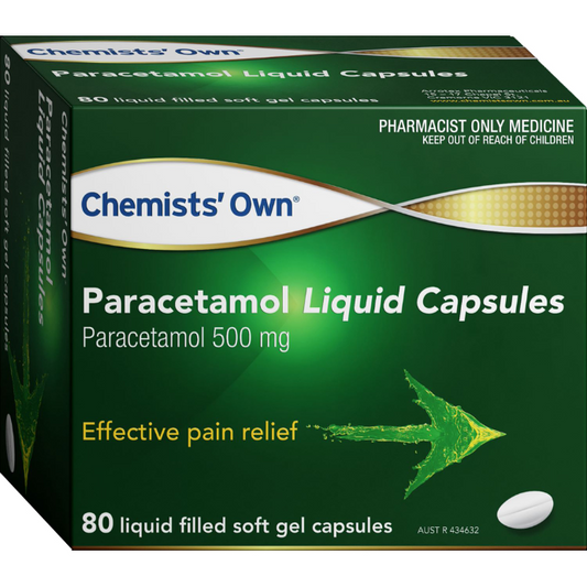 Chemists' Own Paracetamol 500mg Soft Gel Capsules 80