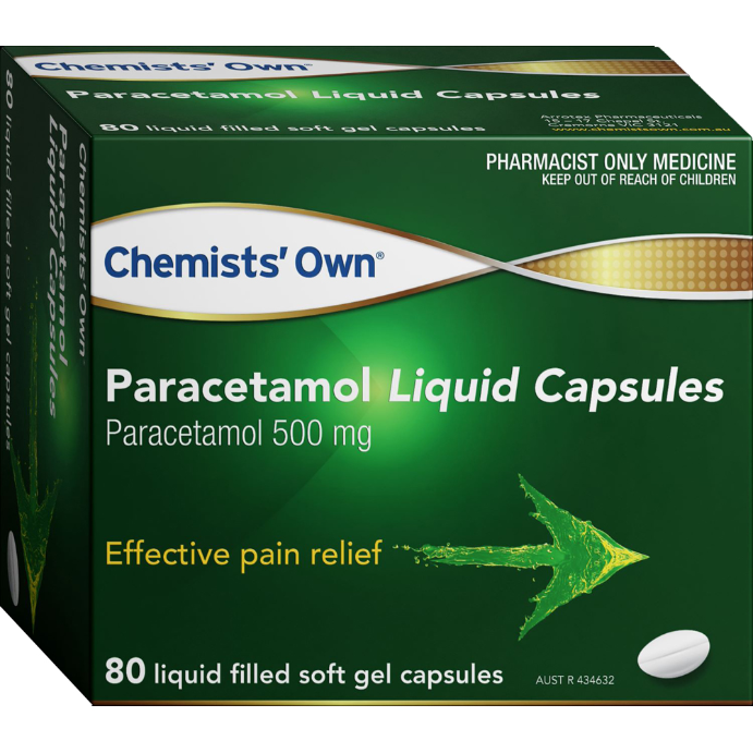 Chemists' Own Paracetamol 500mg Soft Gel Capsules 80