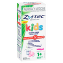 Zyrtec Cetirizine Kids Sugar Free Oral Liquid Bubblegum Flavour 60mL