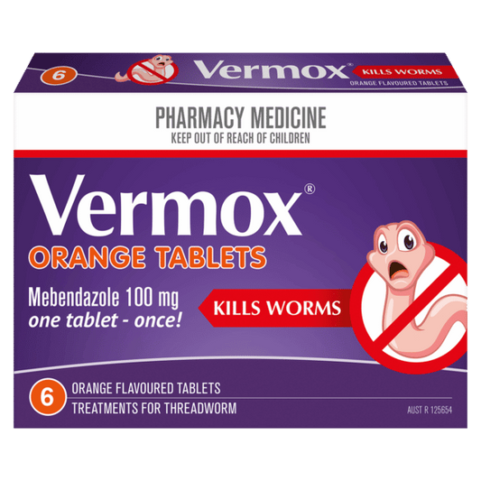 Vermox Orange Tablets - 6 tablets