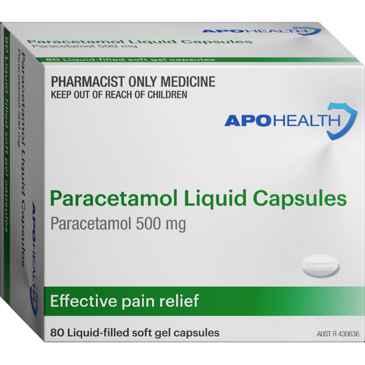 APOHEALTH Paracetamol 500mg Soft Gel Capsules 80