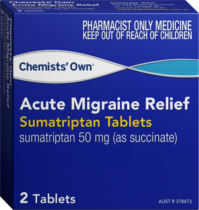 Chemists' Own Acute Migraine Relief (Sumatriptan 50mg) Tablets 2