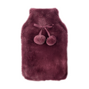BODY WARMERS Fur Hot Water Bottle & Cover Set in Maroon or Charcoal