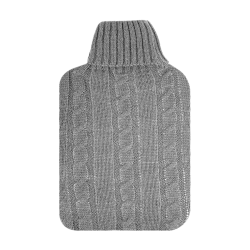 BODY WARMERS Knit Hot Water Bottle & Cover Set in Grey or Chevron