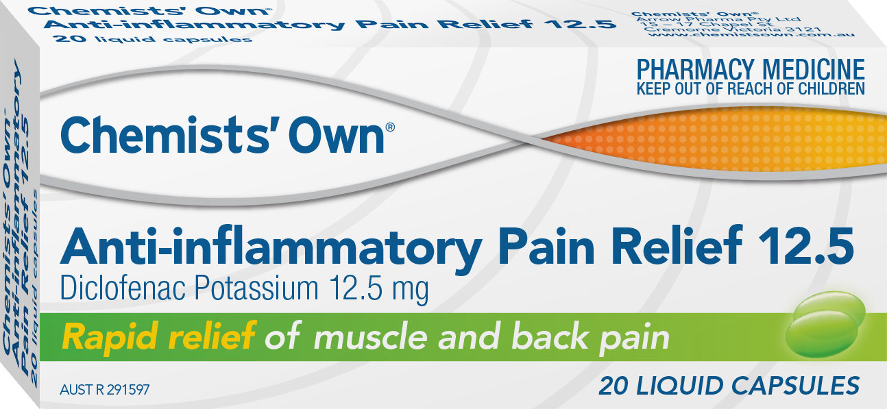 CO Anti-inflammatory Pain Relief 12.5mg Liquid Caps 20